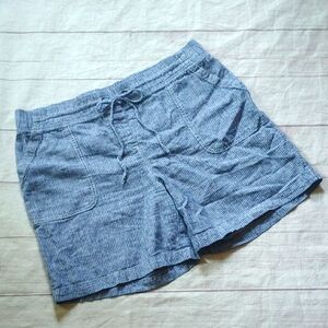 Talbots Blue Linen Blend Shorts Relaxed Fit